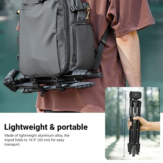 NEEWER Entry Level Version Tripod for Cell Phone & Camera, Metal Lightweight Portable Travel Stand with Cold Shoe Cellphone Holder Mount Compatible with iPhone for Video Recording Filming, TP53 - Image 7