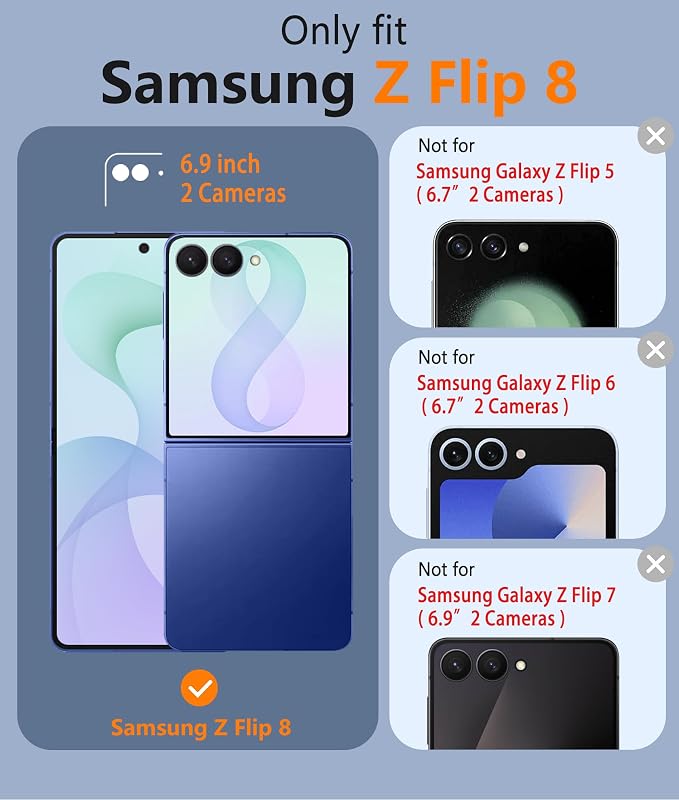FNTCASE for Samsung Galaxy Z Flip 8 Case, Fit for Magsafe, Screen Protector | Hinge Protection, Anti Yellowing Magnetic Back, 18FT Military Grade Drop Proof, Protective Phone Cover, Transparent - Image 2