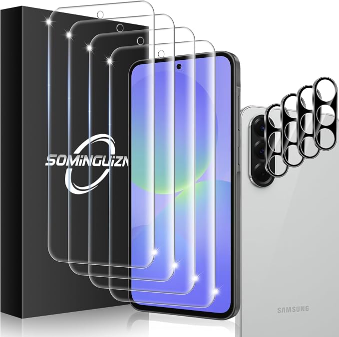 4+4 for Samsung Galaxy A36 5G Screen Protector Camera Lens Protector | 9H Tempered Glass Cell Phone Protector by SOMINGUIZN