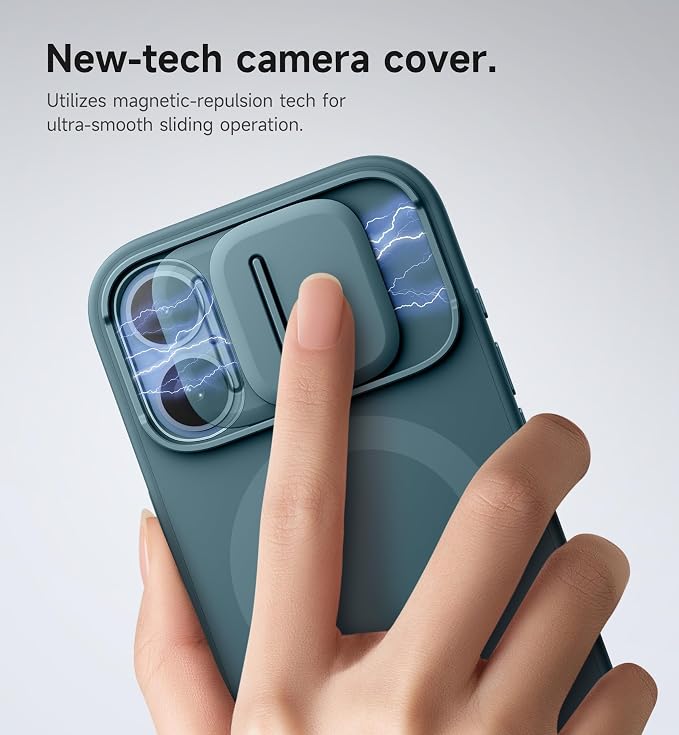 SURITCH for iPhone 17 Case with Camera Control Cover, Camera Slide Cover and Adjustable Kickstand, Compatible with MagSafe, Shockproof Bumper Protective Cases 6.3 Inch, Lake Green - Image 4
