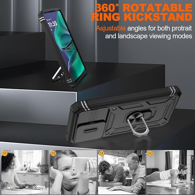 Gritup for Motorola Moto G Stylus 5G 2026 Case: G Stylus 5G 2025 Case with Screen Protector*2 [Magnetic Stand] [Slide Camera Cover] Shock Proof Military-Grade para G Stylus-5G-2025 Black - Image 8