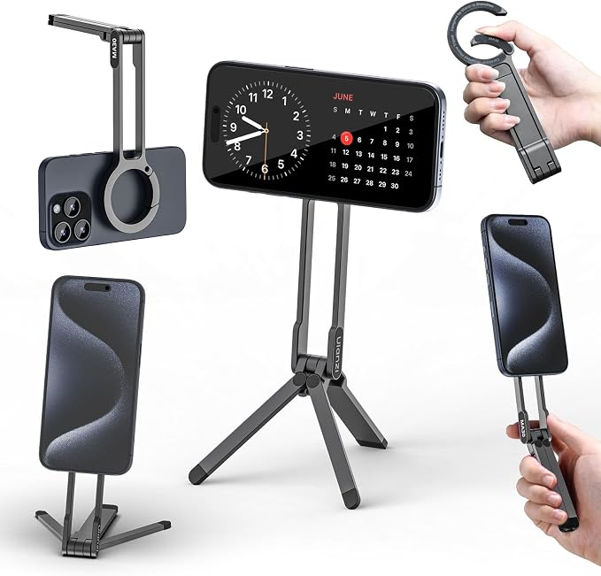 ULANZI MA30 Magnetic Phone Tripod Stand for iPhone-Aluminium Maglock Smartphone Mini Tripod Pocket Cell Phone Stand Strong Magnet Quick Mount Compatible with iPhone 17 16 15 14 13 12 Series, Dark Gray by ulanzi