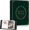 DEGDFSGR 5x7 Small Photo Album, 60 Pockets Holds 120 Photos | Slip-in pockets, black elastic band, portable for family, wedding, baby, travel photos, Vintage Frame Gold Laurel Wreath by Unknown