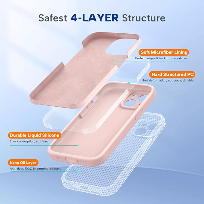 Miracase Silicone for iPhone 15 Plus Case, Pink | Liquid Silicone Gel Rubber, Shockproof Drop Protection Phone Case for iPhone 15 Plus 6.7 inch, Anti-Scratch Microfiber Lining - Image 3