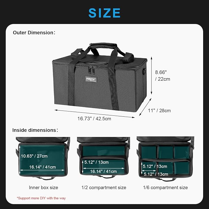 FOMITO AB-27B Foldable Camera Storage Bag 44x30x22cm Shockproof Case for DSLR, Gimbal, Drone Heavy-Duty Handle - Image 5
