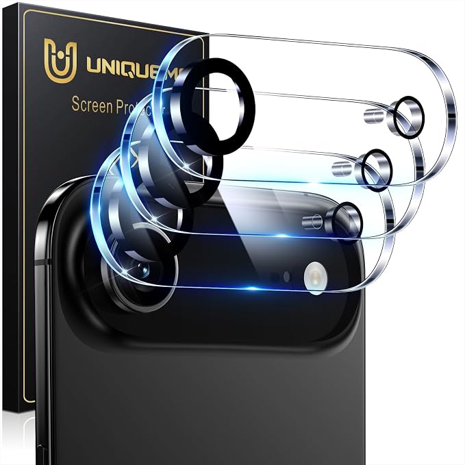 UniqueMe Compatible for 3 Pack iPhone Air Camera Lens Protector | Drop Protection, Case Friendly, 9H Tempered Glass, Camera Cover Screen, Update New Version by UniqueMe