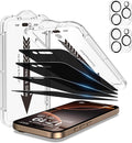 EZ-GLAZ-4+2 Pack for iPhone 16 Pro Privacy Screen Protector (6.3") | 2-Pack Lens Protectors, Alignment Kit, Easy Installation, 9H+ Tempered Glass, Scratch Resistant, 28° Privacy Protection by EZ-GLAZ