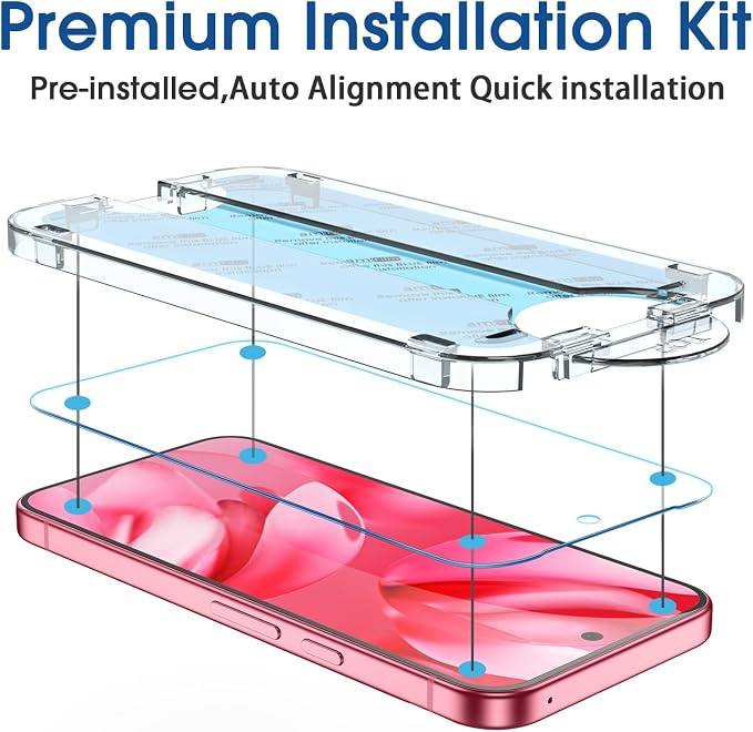 amFilm OneTouch for Google Pixel 9a Screen Protector 6.3'' Tempered Glass | 30s Auto-Alignment, Bubble Free, Scratch & Drop Protection, HD Clear, 2 Pack (Pixel 9a-6.3") - Image 3