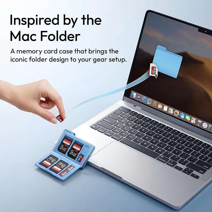ULANZI DC01 Memory Card Case & USB-C Reader, 4 SD + 4 TF Slots | 312MB/s UHS-II, Dual-Slot Read, Aluminum Folder Magnetic Case with Lanyard Cable, 2.19oz Portable for Photographer - Image 2