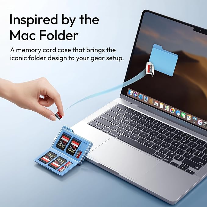 ULANZI DC01 Memory Card Case & USB-C Reader, 4 SD + 4 TF Slots | 312MB/s UHS-II, Dual-Slot Read, Aluminum Folder Magnetic Case with Lanyard Cable, 2.19oz Portable for Photographer - Image 2