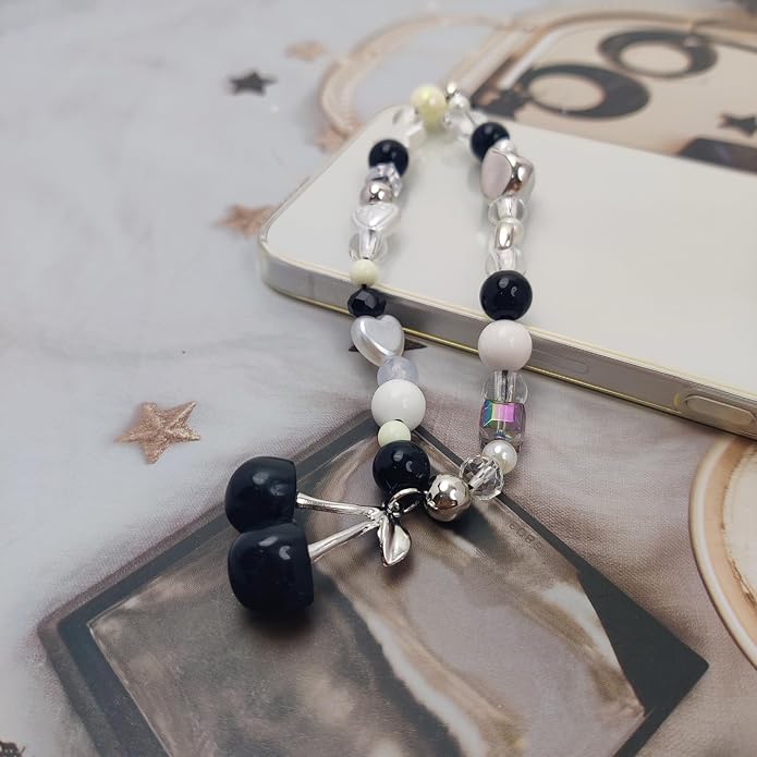 cioatu Phone Charms Cute Cherry Butterfly Cell Phone Lanyard Strap Wrist Strap for Bag Airpods Camera Pendants Decor - Image 4