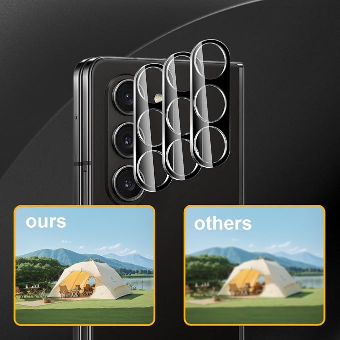 3 Pack Camera Lens Protector for Samsung Galaxy Z Fold 5 | Tempered Glass,Anti-Fingerprint,9H Hardness,Scratch Resistant,Easy to Install,Bubble Free,HD Clarity - Image 6