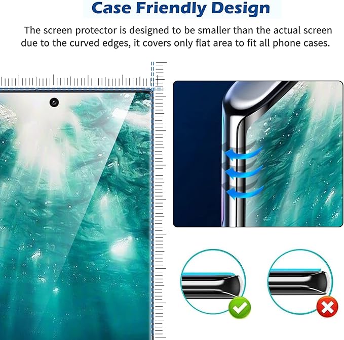 3 Pack Galaxy S21 Ultra Screen Protector, HD Clear Tempered Glass, Fingerprint Unlock, 3D Curved, Scratch Resistant, No Bubble for Samsung Galaxy S21 Ultra 5G Glass Screen Protector - Image 7