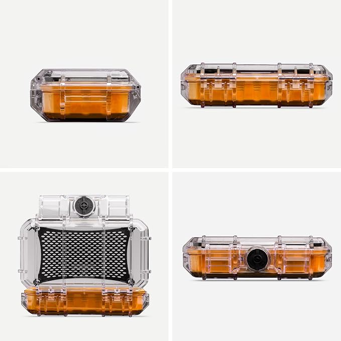 Evergreen 56 Clear Waterproof Dry Box Protective Case Colored Rubber Insert - Travel Safe/MilSpec/USA Made - Tackle Organization of Cameras, Phones, Camping, Fishing, Travel, Water Sports (Orange) - Image 2