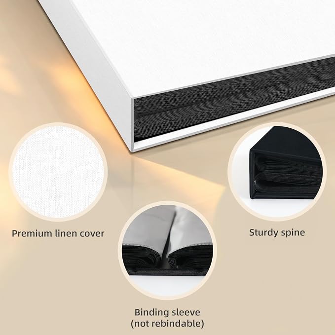 Popotop Photo Album 4x6 48 Pockets for Wedding Gifts,Linen Hardcover Picture Albums for Family Anniversary Baby Vacation Pictures - Image 4