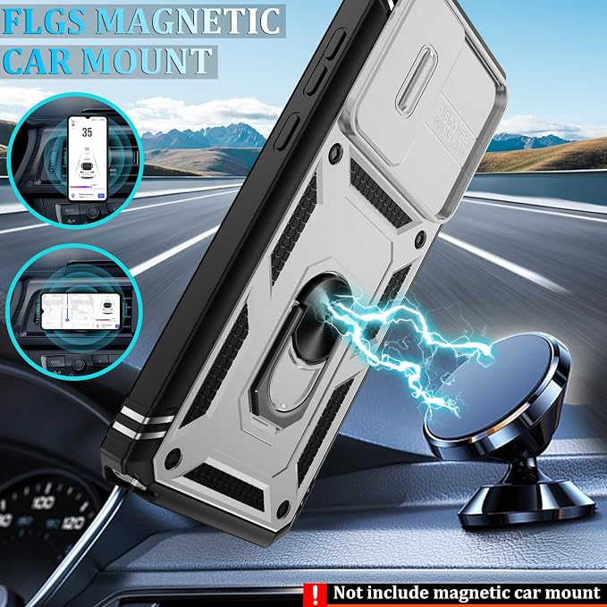 Gritup for Motorola Moto G Stylus 5G 2024 Case: G Stylus 2024 Case with Screen Protector*2 [Magnetic Stand] [Slide Camera Cover] Shock Proof Military-Grade para G Stylus-5G-2024 White+Black - Image 6