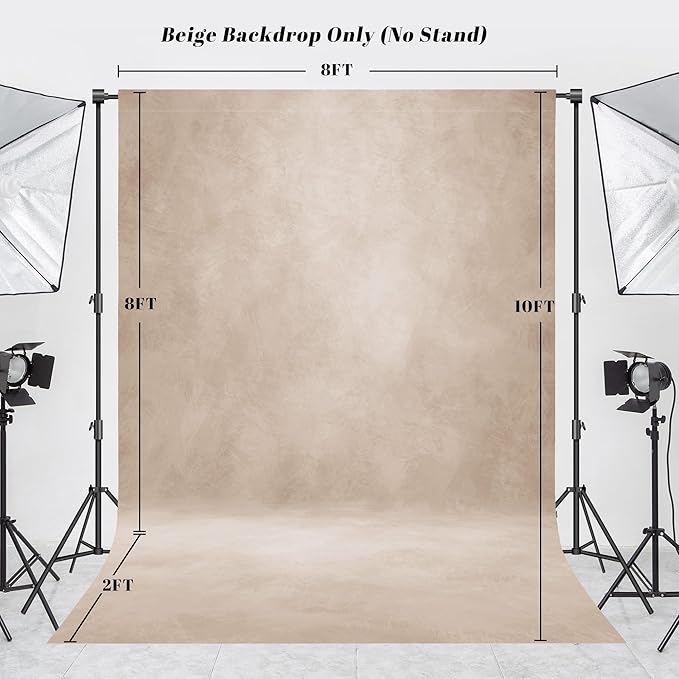 Abstract Photography Backdrop for Photoshoot 8x10ft, Beige,No Stand | Professional,Polyester Fabric,Roller Pocket on Top,Vintage Portrait Photo Props Booth Background,Photoshoot Studio - Image 4