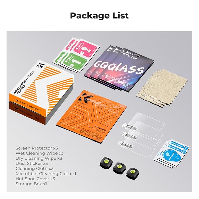 K&F CONCEPT 3 Pack Screen Protector Compatible with Canon R100 R10 Camera | Ultra Clear Tempered Glass Screen Protector Anti Scratch Bubble Free Ultra Resistant PF07 - Image 7