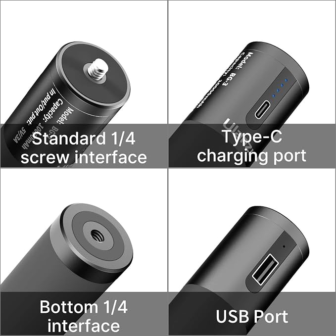 ULANZI BG-3 Battery Handle Grip, 10000mAh Grip Portable Charger Tripod | Monopod for DSLR Action Camera Smartphone Vlogging Time-Lapse Shooting Live Streaming Filmmaking, 12+ Age Recommendation - Image 6