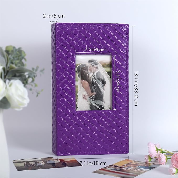 RECUTMS Photo Album 4x6 Pictures, 300 Pockets Large Capacity Picture Album | Acid-Free Black Pages, Leather Cover, Horizontal Pockets, Custom Photo Cover, Perfect for Wedding, Family&Trave - Image 5