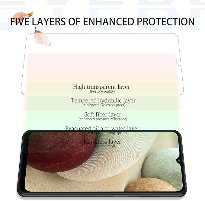 Galaxy A12 HD Clear Tempered Glass Screen Protector + Camera Lens Protectors, [2+2 Pack] [3D Glass] [Bubble-Free] [Anti-Glare] Screen Protector Glass For Samsung Galaxy A12 - Image 4