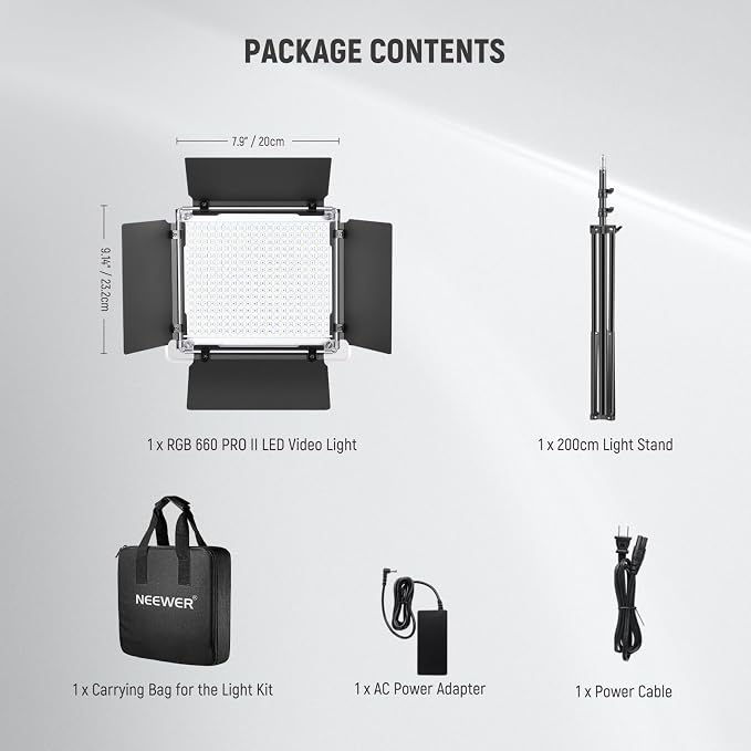 NEEWER Upgraded RGB LED Studio Video Light with Tripod Stand, App Control 50W 7000Lx CRI97+ 3200-5600K Dimmable Panel Key Lighting Kit for Game Streaming YouTube Recording Photography, RGB660 PRO II | App Control, 50W 7000Lx CRI97+ 3200-5600K Dimmable,... - Image 9