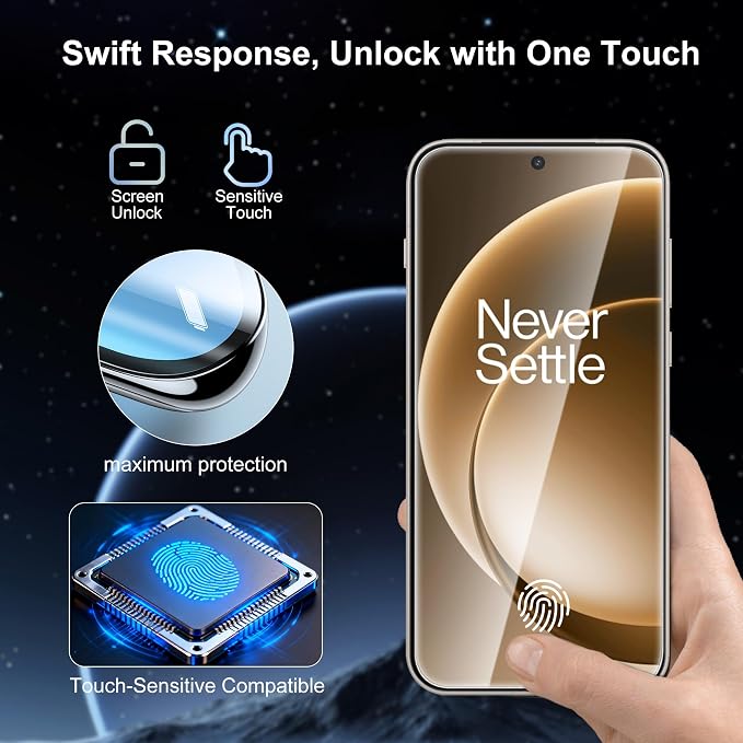 2+2 Pack for OnePlus 15 Screen Protector and Camera Protector | Clear 9H tempered glass designed to support fingerprint unlock, with bubble-free installation and a case-friendly fit - Image 2