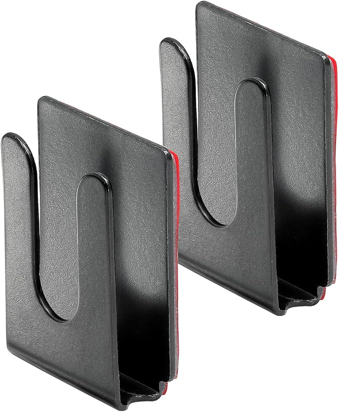 2PCS Black Radio Microphone Hanger, 36 x 30 x 10mm, Style1 | Adhesive Back, CB Microphone Holder, Metal Car Mic Hanger, For Cars Homes Offices - Image 9