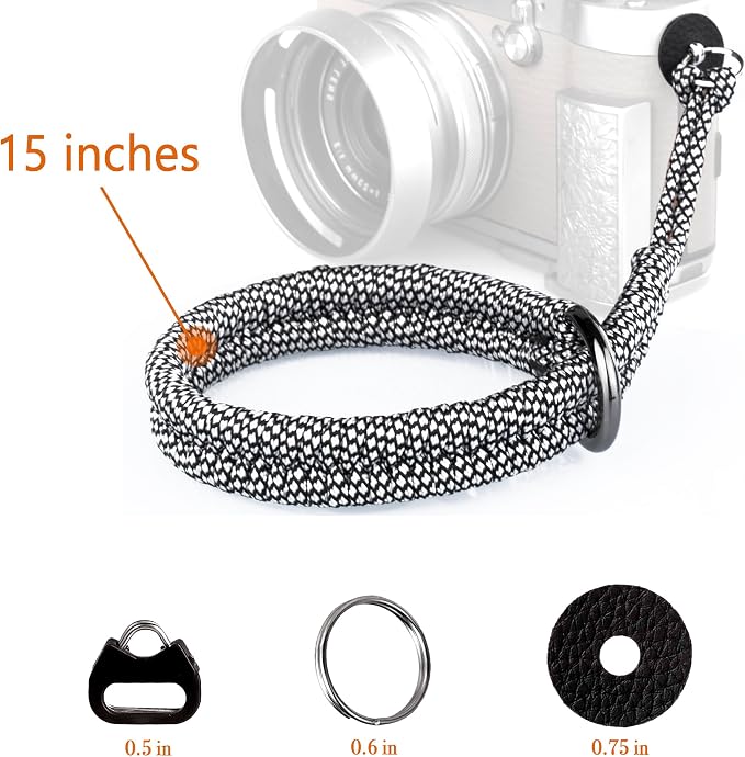 Paracord Camera Wrist Strap Lanyard-Quick Release for DSLR Mirrorless White | Adjustable wrist size,High-strength paracord material, lightweight 1.16oz, secure metal clasp,Fits Canon Nikon Sony Fuji - Image 5