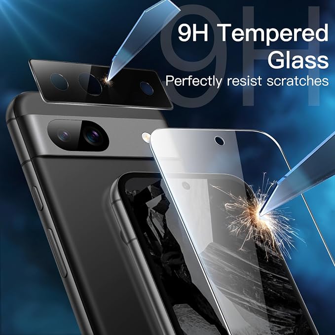 JETech Screen Protector for Google Pixel 8a, 2+2 Pack | with Camera Lens Protector, HD Clear Tempered Glass, Anti-Scratch Protection, Easy Installation Tool - Image 4
