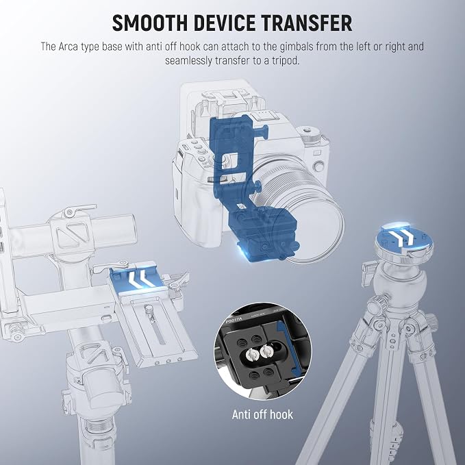 NEEWER V Mount Battery Plate with Arca Type QR Plate, Portable Charger Holder, Foldable V Lock Adapter for NEEWER PS099E, Compatible with DJI RS4 RS3 Gimbal Camera Cage Video Rig Accessories, PS017A - Image 5