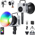 NEEWER 80W RGBWW LED Video Light with 72Wh Battery, 100W PD Fast Charger, APP/2.4G Control, 10400lux/m 2500K-7500K, Mini RGB Bowens Mount Studio Photography Recording Continuous Output Lighting, HB80C by Neewer