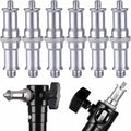 KuuGuu 4 PCS Standard 1/4 to 3/8 inch Metal Convertor Threaded Screw Tripod Adapter Spigot Stud for Flash Holder, Studio Light Stand, Ball Head (Copper) by KuuGuu