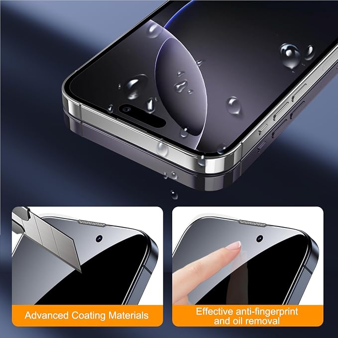 SIBEITU 3+3 Pack Screen Protector for iPhone 16 Pro 6.3 Inch Tempered Glass | 3 Pack Screen + 3 Pack Camera Lens Protector, 6.3 Inch HD Clear 9H Hardness, Scratch Resistant, Case Friendly - Image 7