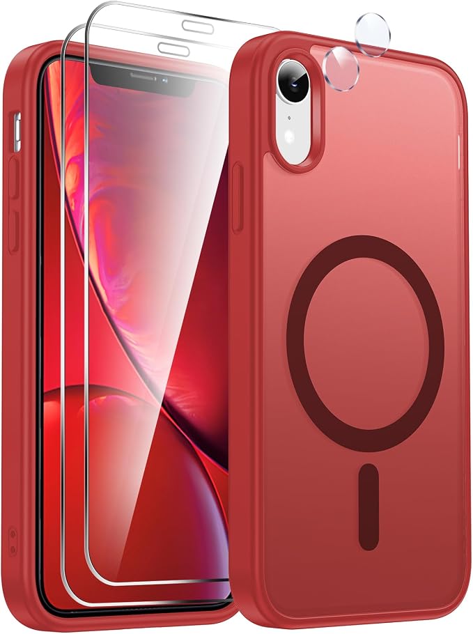 LeYi for iPhone-XR Phone Case Red with Screen Protector X2 + Camera Cover X2:[ MagSafe Compatible] Magnetic Cases for i Phone 10 iphoneXR Military Grade Protective Slim Matte Funda para 10XR, Red - Image 7