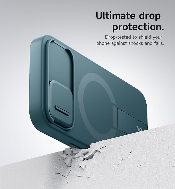 SURITCH for iPhone 17e/16e Case with Magnetic Camera Slide Cover and Adjustable Kickstand, Compatible with MagSafe, Shockproof Bumper Case Slim Protective Cover 6.1 Inch,Lake Green - Image 7