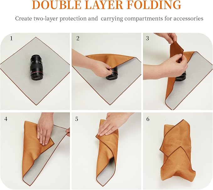 Self-Adhesive Camera and Lens Protective Wrap, Khaki, 17.7 x 17.7 in | Soft Wrap Protects Cameras, Lenses, Phones and Gear from Scratches and Bumps in Storage, Camera Bags or on the Go - Image 6