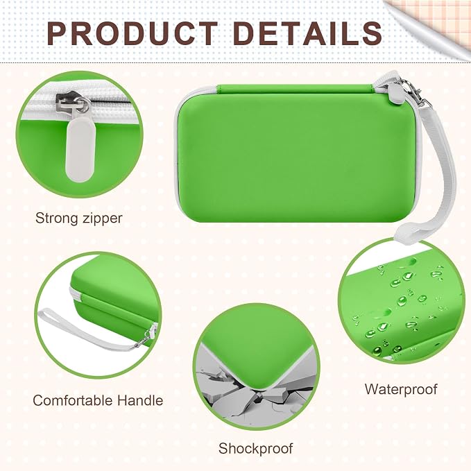 Kids Instant Print Camera Case for DYLANTO for ESOXOFFORE Cameras | Portable Digital Camera Case Organizer for ETIKEZ for YTETCN for DUDUDRAGON with Pocket for Accessories (Box Only)-Green - Image 5
