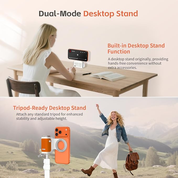COMITOK MOCA iPhone 17 Pro Camera Grip No Need App for iOS26, Compatible iOS17 and iOS18, Fun Shot Magnetic Grip for Phone Native Camera with Anti-Drop Detachable Remote and Convenient Keychain Hook - Image 7