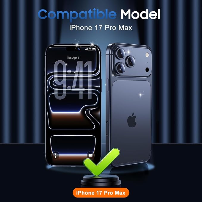 UniqueMe 3 Pack for iPhone 17 Pro Max Camera Lens Protector - Dark Blue | Drop Protection, Case Friendly, 9H Tempered Glass, Camera Cover Screen, Update New Version - Image 7