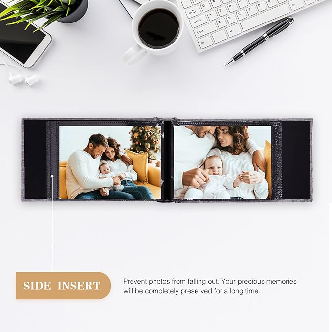 potricher Photo Album 4x6 Pictures, 100 Pockets, Linen Cover, Yellow | Linen Cover, Front Window, Large Capacity 4x6 Picture Albums, Photo Book for Family, Wedding, Anniversary, Baby, Keepsake - Image 3