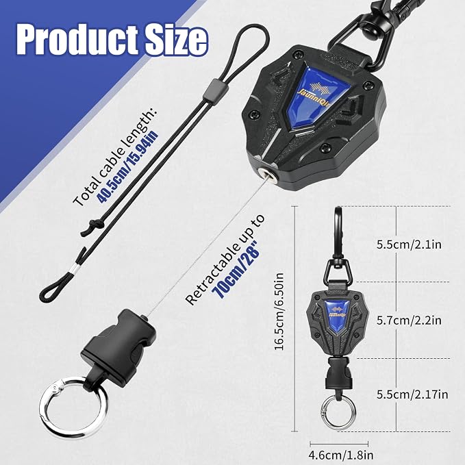 CB Mic Holder, Retractable CB Radio Microphone Hanger with 28" Stainless Steel Cord, Heavy-Duty Mic Tether with Adjustable Mount Kit & D-Ring with Screw, Perfect for Truck Drivers, Type-B - Image 6