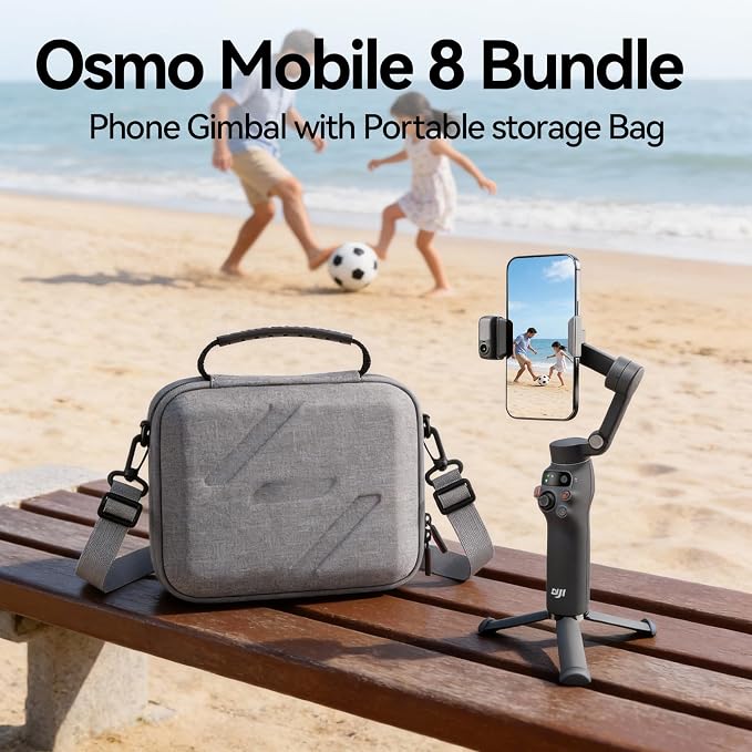 DJI Osmo Mobile 8 + Bag, AI Native Tracking | Gimbal Stabilizer for phone, Audio & Lighting, 360° Pan Rotation, Built-in Extension Rod & Tripod - Image 7