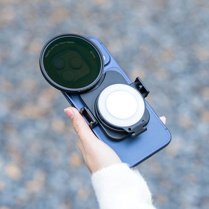 67mm Phone Lens Filter Adapter for iPhone 17 16 15 14 Pro Pro Max Plus Air | Double-Sided Magnetic Phone Lens Filter Mount Ring for iPhone with 1/4-2" & Cold Shoe Pull-Out to fit 17 Pro Max (No Filters - Image 9