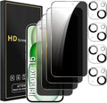 Romkasi 4 Pack Privacy Screen Protector for iPhone 15 6.1 Inch with 4 Pack Camera Lens Protector, Anti Spy Tempered Glass Film, Anti-Scratch, Touch Sensitive, Case Friendly by Unknown