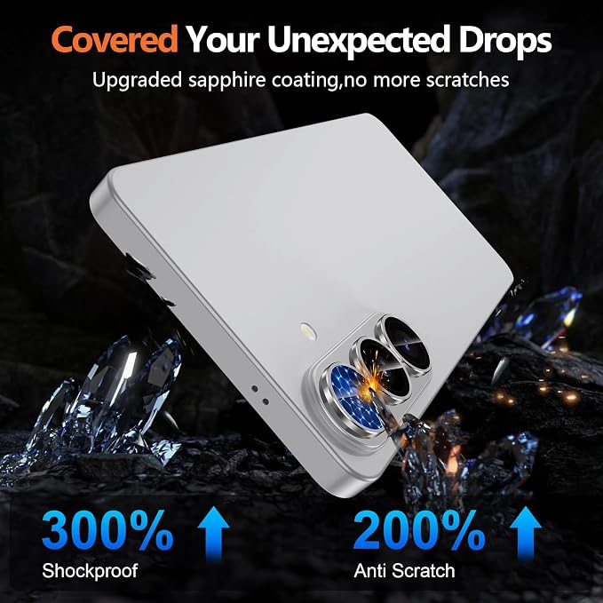 for Samsung Galaxy S26 Plus Camera Lens Protector, Individual Metal Ring Tempered Glass Lens Cover, [Strong Adsorption] Scratch Resistant Ultra-Thin HD Clear Lens Cover, Titanium Gray Ring - Image 5