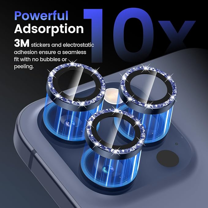 Tensea Camera Lens Protector Compatible for iPhone 17 Pro Max/17 Pro/15 Pro Max/15 Pro/16 Pro Max/16 Pro/14 Pro Max/14 Pro, Metal Tempered Glass Cover Camera Screen Protector Accessories,Case Friendly - Image 4