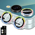 for Samsung Galaxy Z Flip 7 Camera Lens Protector, Individual Metal Ring Tempered Glass Lens Cover, [Strong Adsorption] Scratch Resistant Ultra-Thin HD Clear Lens Cover, 1 Set-Colorful Sparkly by Btscase