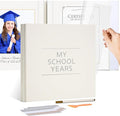 Large School Photo Album 12x12In Self Adhesive 60 Pages Beige | Linen cover, Marker, Corner stickers, School picture album, Kids keepsake by Hiwhy