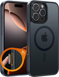 FNTCASE for iPhone 16 Pro Max Case, Fit for Magsafe, Translucent Matte Back | Magnetic Phone Cases, 14FT Military Grade Drop Proof, Slim Protective Phone Cover, Shockproof Bumper, Black by FNTCASE
